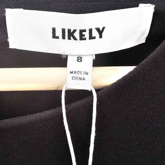 LIKELY Womens 8 Clover Balloon Sleeve Minidress In Black NWT - Picture 4 of 12